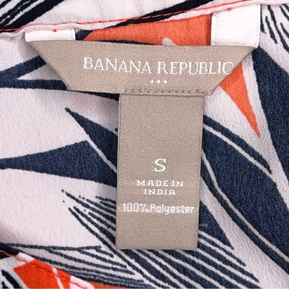 Small Banana Republic Colorful Floral Tank Blouse White Yellow Orange Vneck - Picture 12 of 14